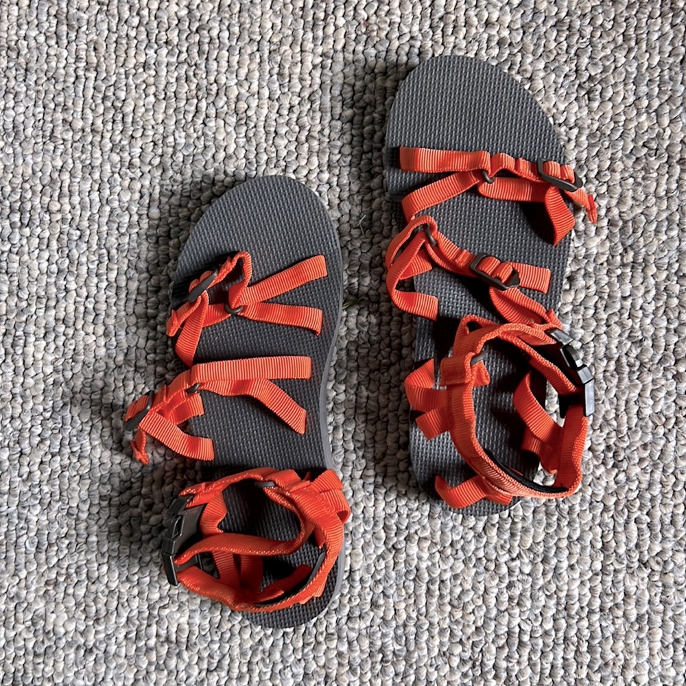 Bright orange Tevas